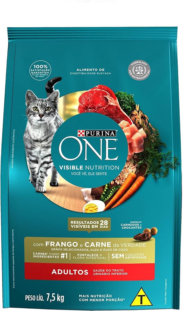 Ração Purina One Gatos Adultos Frango e Carne 7,5 kg