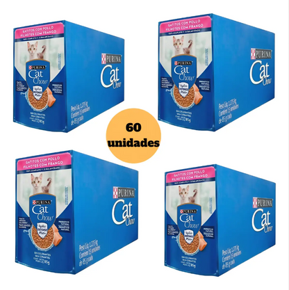 CAT CHOW FILHOTES FRANGO AO MOLHO 60un
