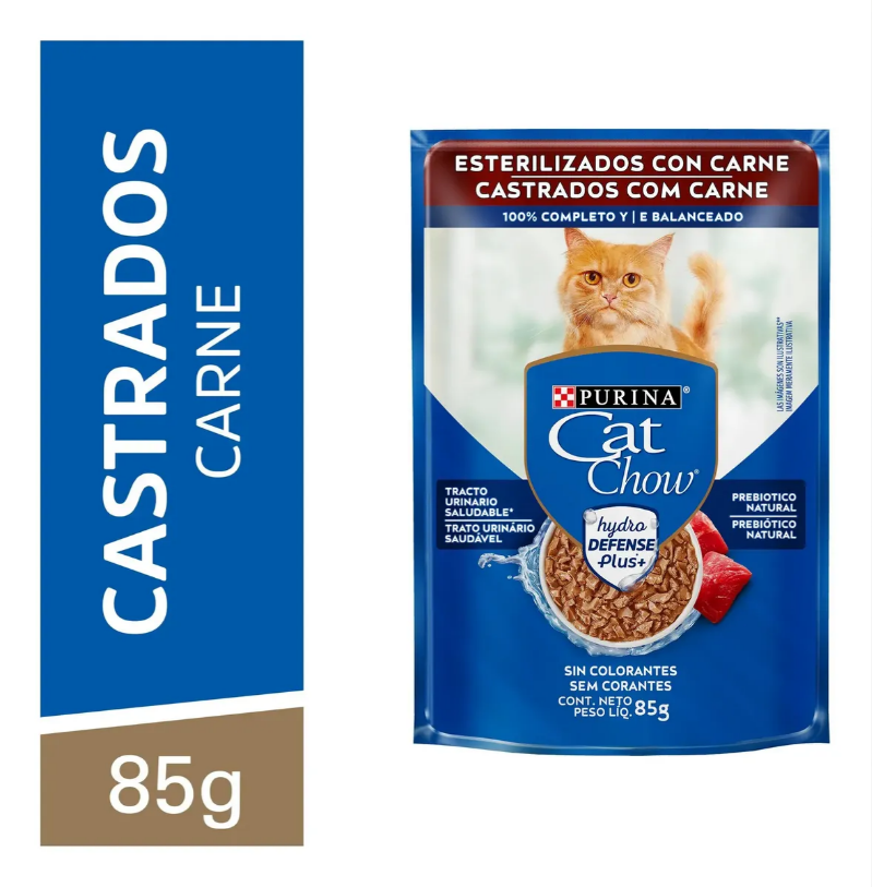 CAT CHOW CASTRADOS CARNE AO MOLHO 60un