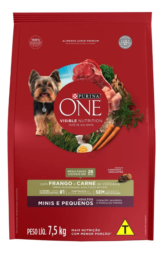 ONE CÃO ADULTO RAÇAS PEQUENAS FRANGO & CARNE 7,5KG