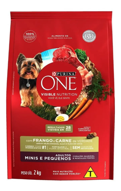 ONE CÃO ADULTO MINI PEQUENO FRANGO & CARNE 2KG