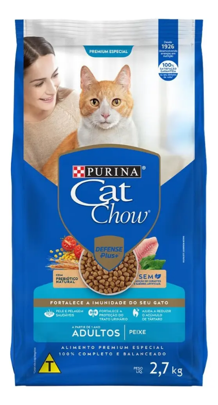 CAT CHOW ADULTOS PEIXE 2,7KG