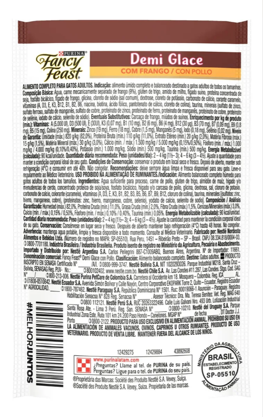 FANCY FEAST DEMI GLACE FRANGO 60un