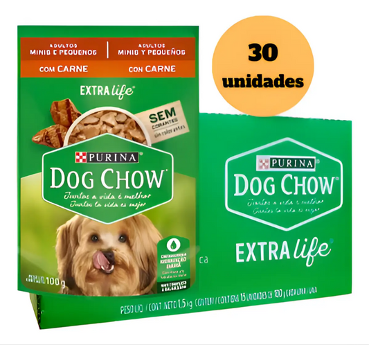 DOG CHOW ADLT MIN PEQ CARNE 30un