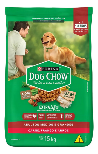 DOG CHOW ADULTO MED & GDE CAR/FRG/ARZ 15KG