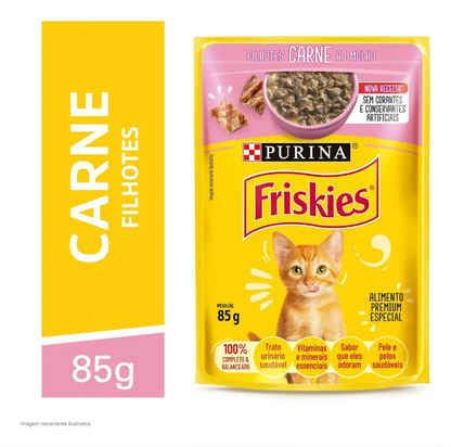 FRISKIES FILHOTES CARNE AO MOLHO 60un