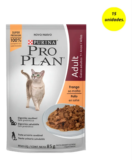 PRO PLAN GATOS ADLT POLLO/FRANGO 15un