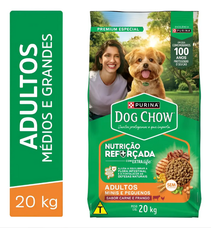 DOG CHOW ADULTO MINI & PEQ CAR/FRG/ARZ 20KG