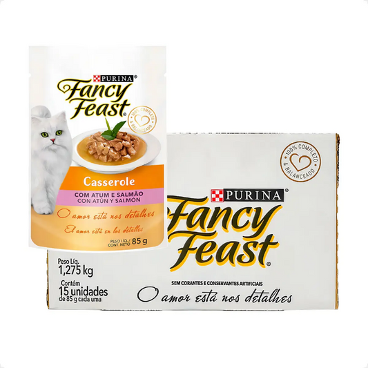 FANCY FEAST CASSEROLE ATUM SALMÃO 15un