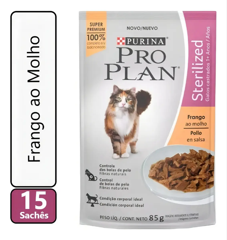 PRO PLAN GATOS ESTERILIZADO FRANGO 15un