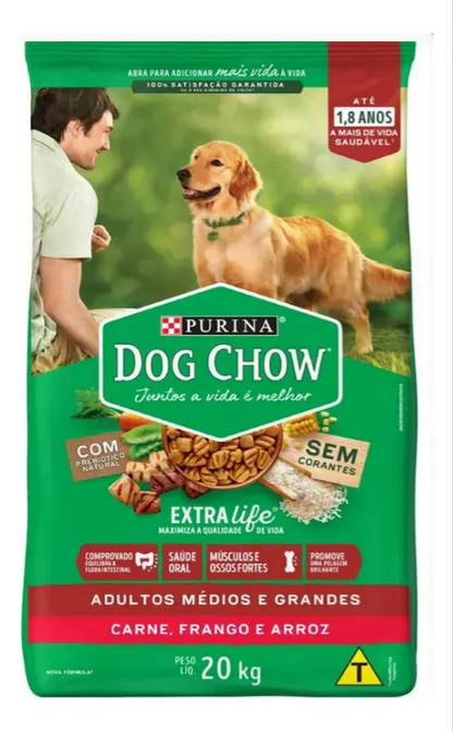 DOG CHOW  ADULTO MED & GDE CAR/FRG/ARZ 20KG