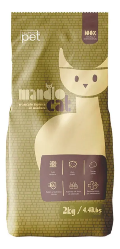 MANDIOCAT 2KG - AREIA HIGIENICA