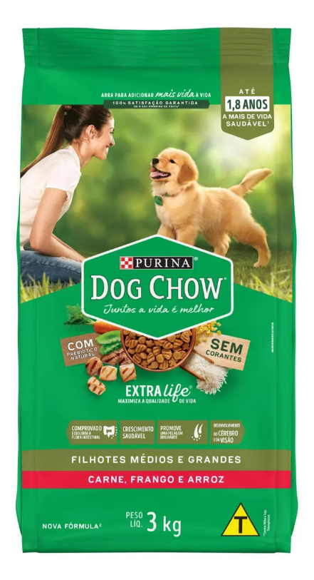 DOG CHOW FILHOTE MED & GDE CARNE 3KG