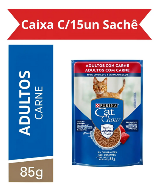 CAT CHOW ADULTOS CARNE AO MOLHO 15un