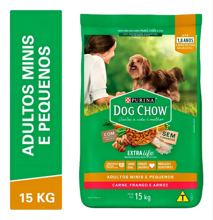 DOG CHOW ADLT MN E PEQ EXTRA LIFE CAR/FRG/ARZ 15KG