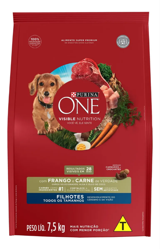 ONE CÃO FILHOTES FRANGO & CARNE RE VERDADE 7,5KG