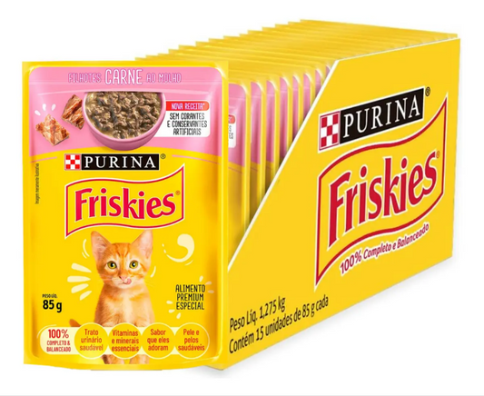 FRISKIES FILHOTES CARNE AO MOLHO 15un