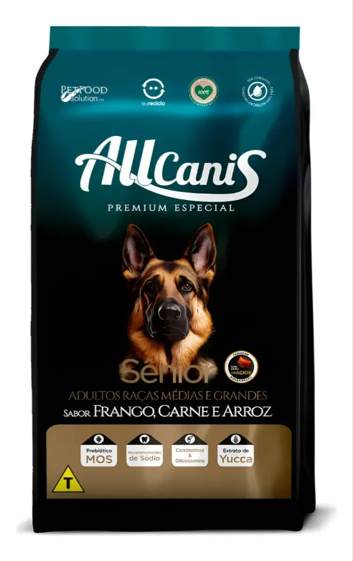 ALLCANIS SÊNIOR RAÇAS MEDIAS 2,5KG