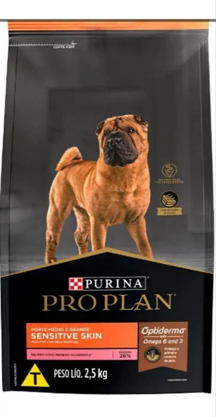 PRO PLAN SENSITIVE SKIN MÉDIO & GRANDE 2,5KG
