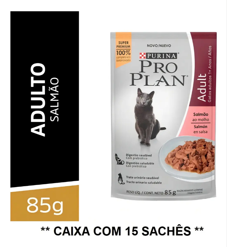 PRO PLAN GATOS ADULTO SALMAO 15un