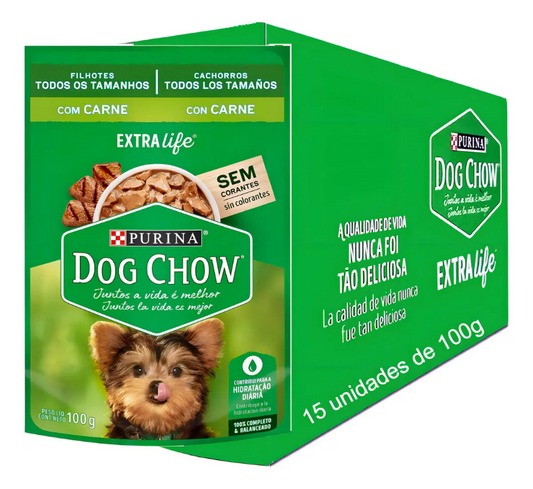 DOG CHOW FILH TDTM CARNE 15un