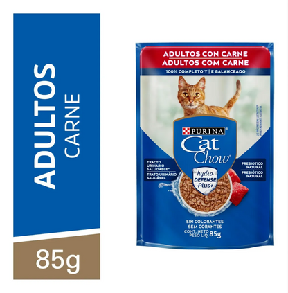CAT CHOW ADULTOS CARNE AO MOLHO 30un