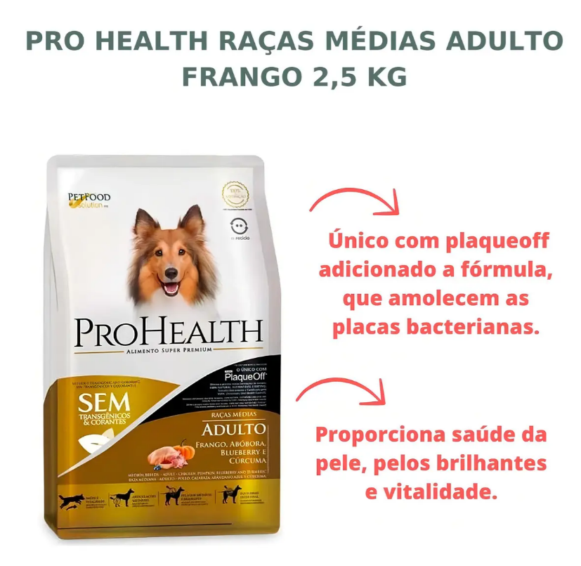 PROHEALTH CAES RACAS MEDIAS ADULTO 2,5KG
