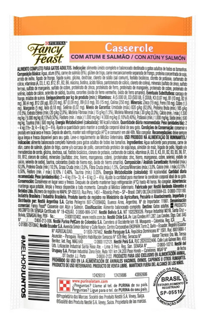 FANCY FEAST CASSEROLE ATUM SALMÃO 30un