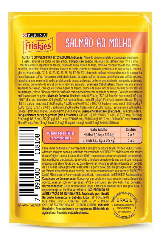 FRISKIES SALMAO AO MOLHO 60un