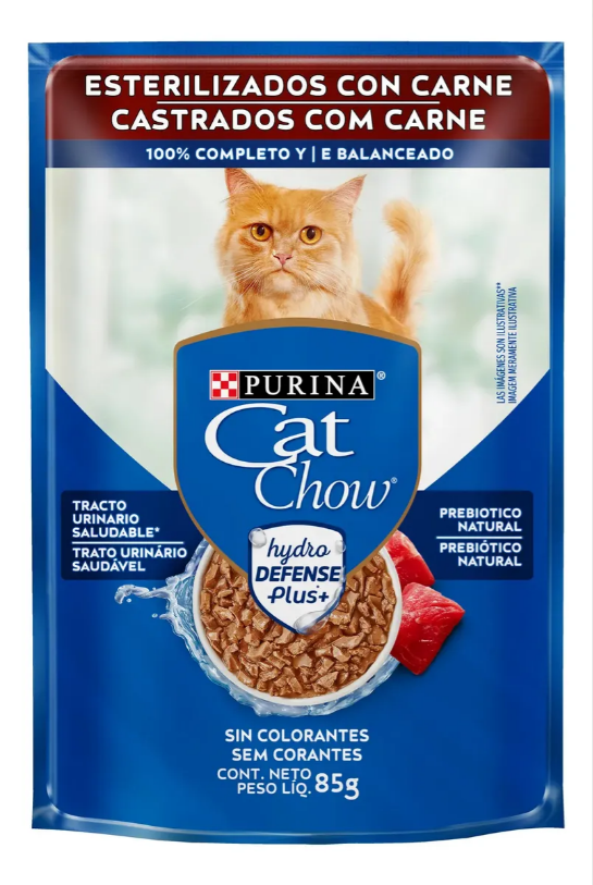 CAT CHOW CASTRADOS CARNE AO MOLHO 15un