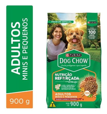 DOG CHOW Extralife Adulto Min & Peq Carne 900g
